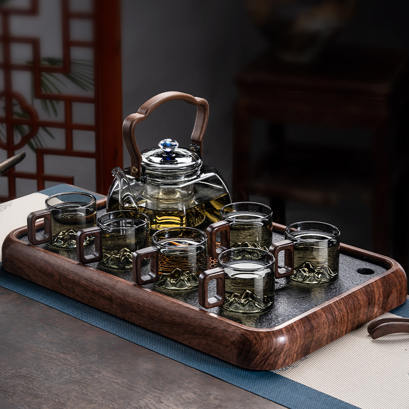 耐高温玻璃整套茶具套装家用办公室创意高档泡茶壶喝茶杯2025新款
