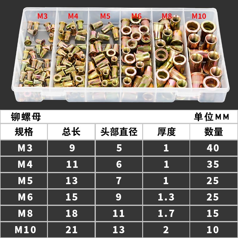 碳钢拉铆螺母拉母平头滚花拉铆螺帽拉帽拉卯帽M3M4M54M6M8M10