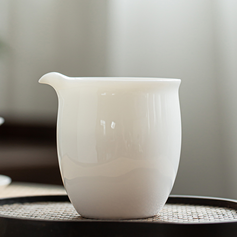 260毫升公道杯德化白瓷倒分茶器匀杯羊脂玉陶瓷功夫茶具配件茶海