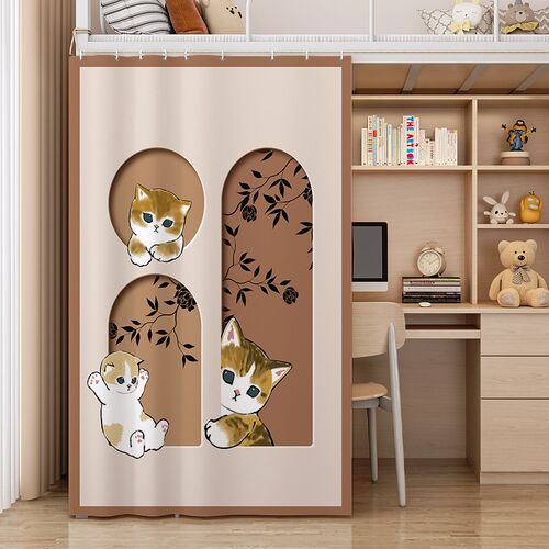 强遮光加厚学生床帘宿舍寝室上铺上下铺围帘子窗帘下桌遮挡布大学