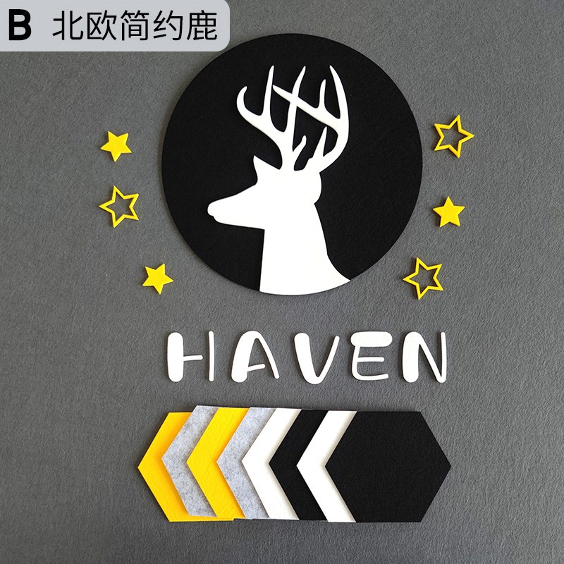 自粘毛毡门贴装饰防盗入户门贴定制文字母墙贴纸整张翻新轻奢贴画