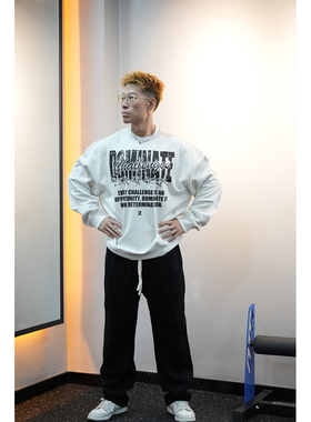 ZEKE LAB「主宰挑战」薄绒毛圈套头圆领卫衣宽松廓形数码直喷长袖