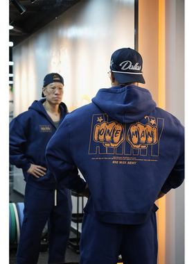 ZEKE LAB「一人为伍」加绒加厚拉链开衫连帽卫衣宽松廓形数码直喷