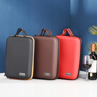 高档红酒包装礼盒双支葡萄酒盒定制白酒收纳盒2皮盒手提红酒箱子