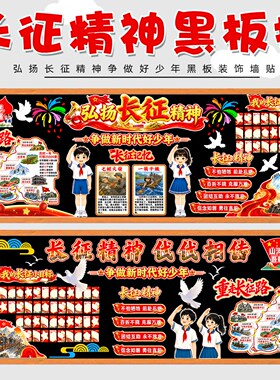 长征主题黑板报弘扬精神