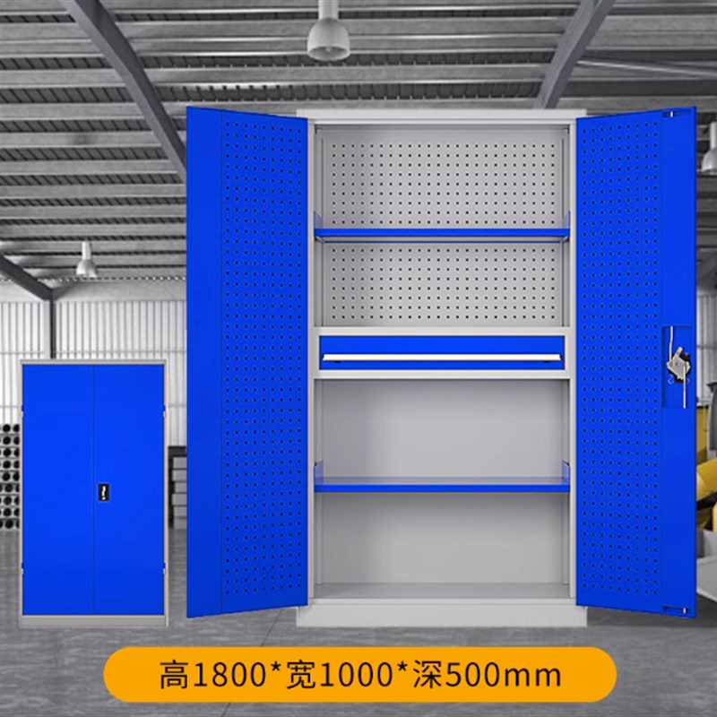 重型工具柜子车间带抽屉式汽修工具车铁皮储物柜双开门移动收纳柜