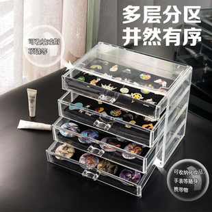 徽章收纳盒透明防尘奖章勋章首饰收纳整理盒子奖牌胸针吧唧展示框