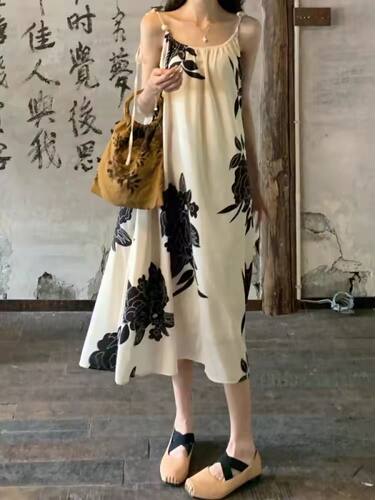 宽松晕染水墨珍珠复古新中式