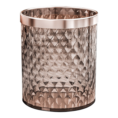 无盖圆形大容量透明咖色垃圾桶