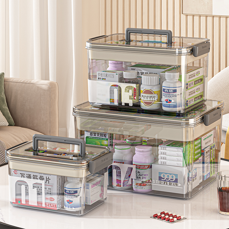 药箱便携式大号透明多层