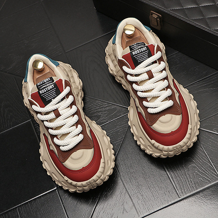 厚底增高男士老爹鞋休闲潮流拼色新款欧美青春男鞋时尚运动百搭,流行男鞋,老爹鞋,淘宝优惠券,粉丝福利购,淘宝优惠卷