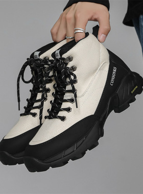 小众设计城市户外登山鞋山系复古徒步工装鞋厚底高帮鞋91819