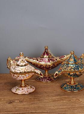 欧式阿拉丁神灯摆件复古精美金属工艺品创意家居古典宫廷风装饰