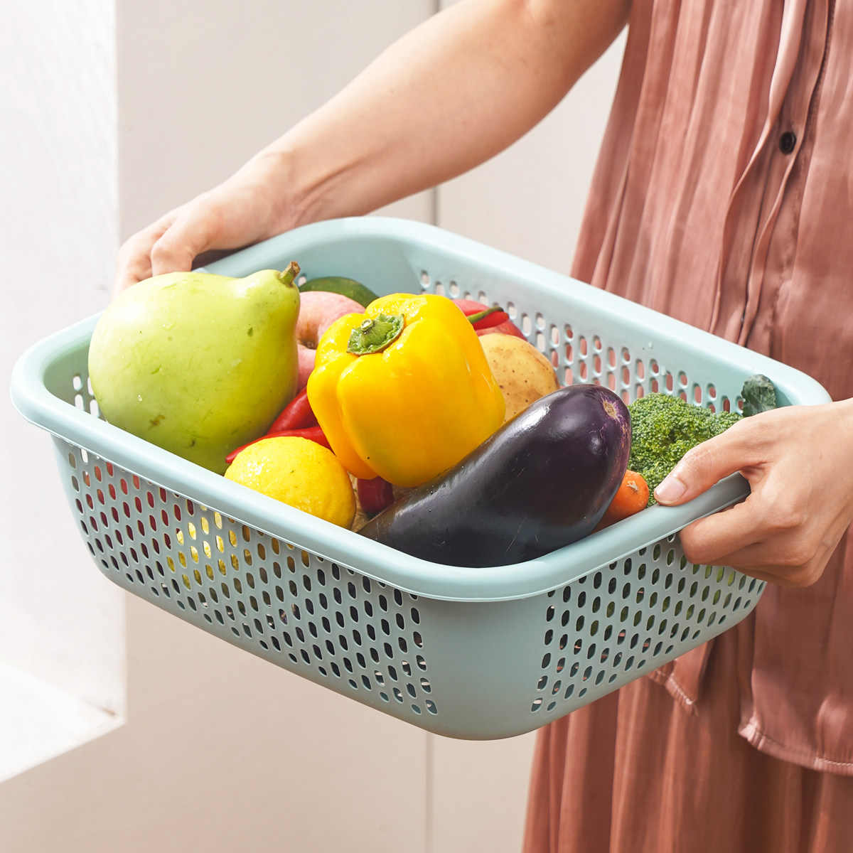 【加厚】长方形塑料洗菜篮沥水篮厨房商用麻辣烫火锅选菜筐备菜篮,餐饮具,洗菜盆/沥水篮/漏水筛,淘宝优惠券,粉丝福利购,淘宝优惠卷