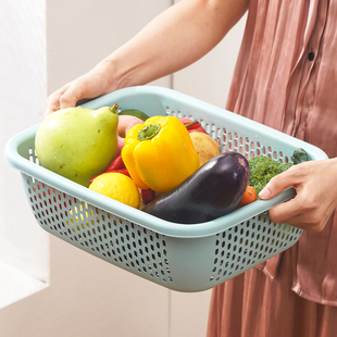 长方形塑料洗菜篮沥水篮厨房商用麻辣烫火锅选菜筐备菜篮 加厚