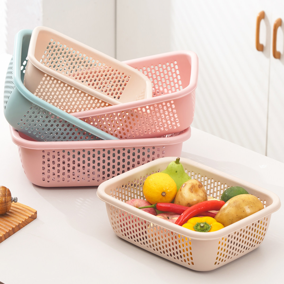 长方形塑料镂空洗菜篮沥水篮厨房家用大号超厚水果篮,餐饮具,洗菜盆/沥水篮/漏水筛,淘宝优惠券,粉丝福利购,淘宝优惠卷