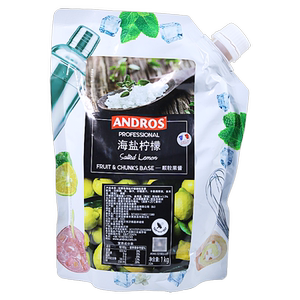 ANDROS安德鲁海盐柠檬颗粒果酱1kg奶茶沙冰烘焙专用果泥果溶