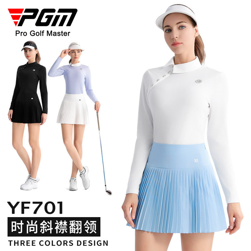 PGM高尔夫女装百褶短裙配长袖T恤