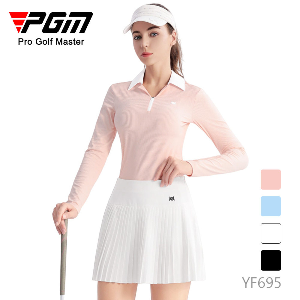 PGM高尔夫女装翻领打底衫+百褶裙