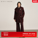 时尚 佧茜文高级双面呢大衣2025冬季 新款 静奢感大翻领系带外套女