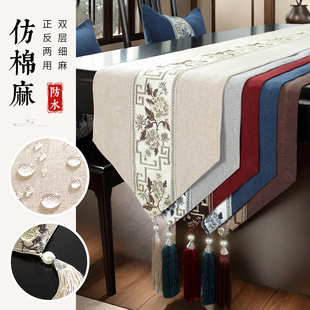 桌旗办公桌茶几垫布禅意茶旗轻奢复古茶席长条布25新款 新中式 床旗