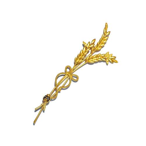 18K黄金大麦麦穗胸针赫拉臻藏
