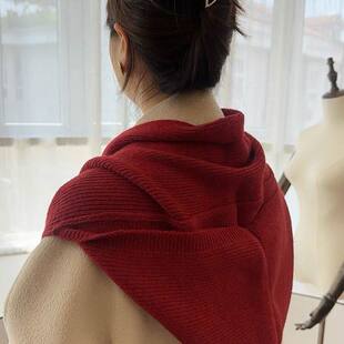 帽子围巾一体秋冬季新款连帽围巾女2025新款纯色针织帽子一体披肩