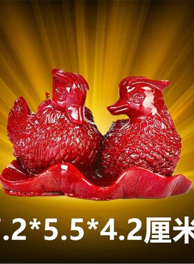 朱砂鸳鸯摆件紫金砂姻缘桃花感情卧室装饰床头新结婚装饰礼品
