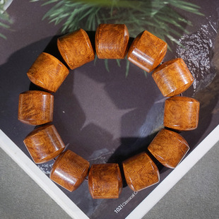 缅甸花梨瘤疤桶珠佛珠樱子瘤手串手链文玩念珠直桶异形珠木串手饰
