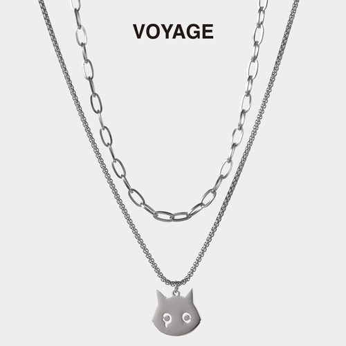 VOYAGE恶魔小猫钛钢项链小众设计