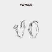 VOYAGE章昊同款 荆棘玫瑰开口可调节戒指女小众设计男情侣轻奢对戒