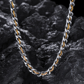 藏金古巴链男士 潮流高级感锁骨链潮牌百搭粗链子配饰男生 项链男款