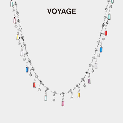 VOYAGE彩色流苏锆石多巴胺项链