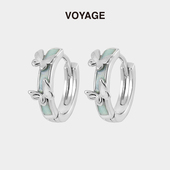 薄荷绿滴釉蝴蝶耳环女轻奢高级感新中式 耳钉耳扣小众独特耳圈耳饰