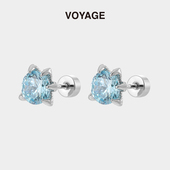 龙爪锆石耳钉女养耳洞钛钢华子闪钻耳骨钉耳环男高级感耳蜗钉耳饰