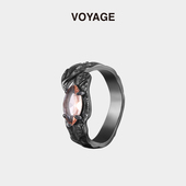 VOYAGE猫眼石可调节开口戒指女时尚 小众设计高级感冷淡风食指 个性