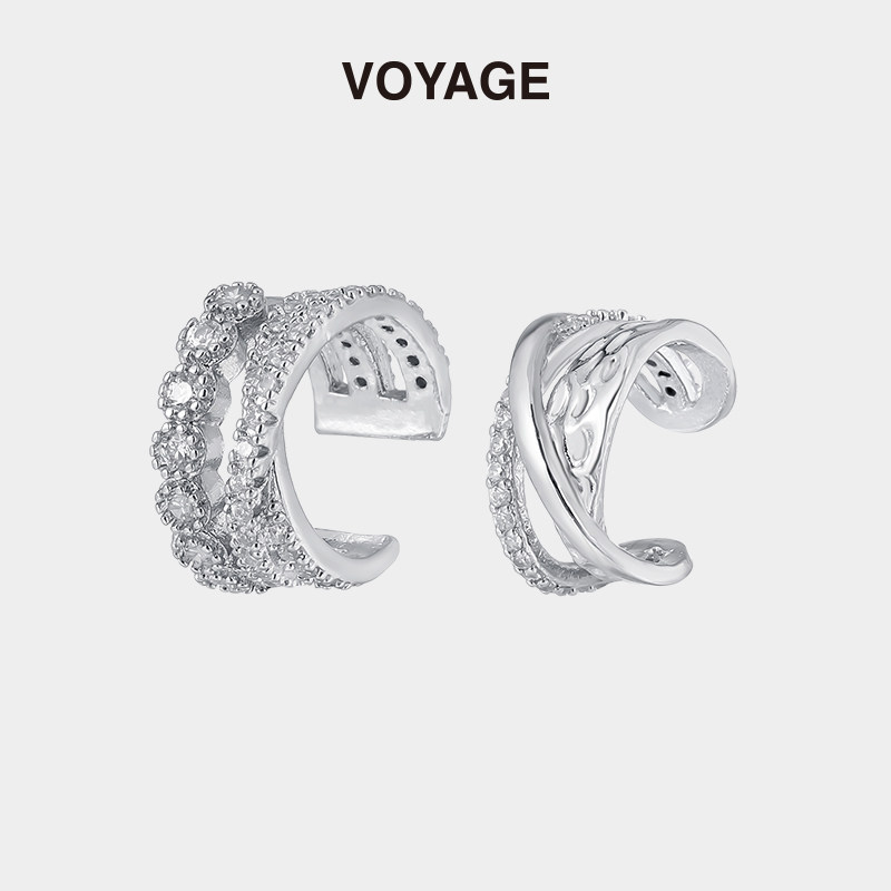 冷淡风多层锆石两件套耳夹女无耳洞轻奢高级感小众耳环耳骨夹耳饰,饰品/流行首饰/时尚饰品新,耳夹,淘宝优惠券,粉丝福利购,淘宝优惠卷