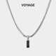 VOYAGE黑色锆石吊坠锁骨蛇骨链男士 钛钢项链潮牌百搭男生男款 配饰