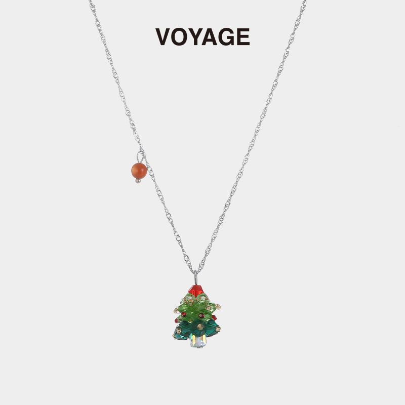 VOYAGE秋冬圣诞树吊坠项链小众