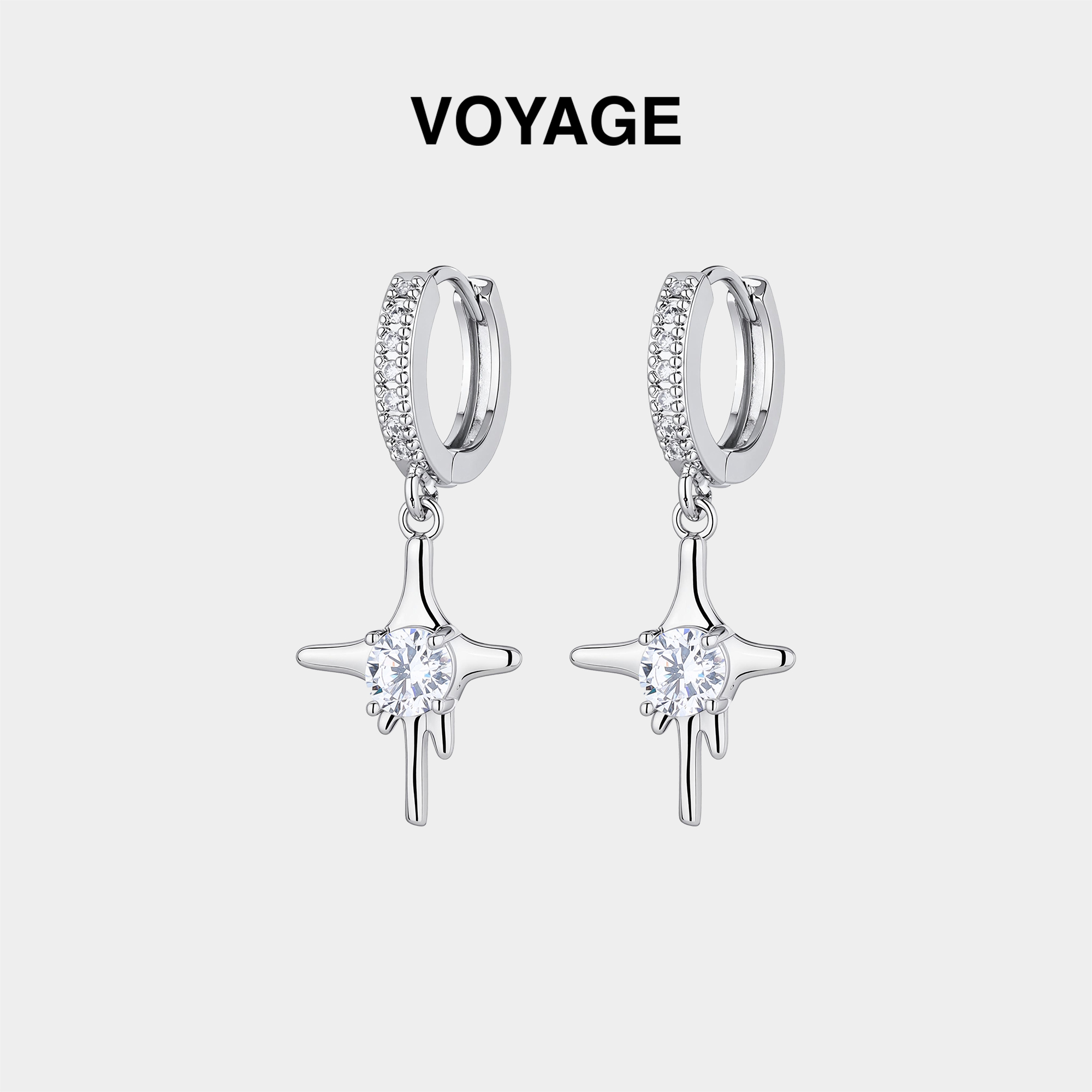 十字架吊坠耳环女款耳扣男款素圈