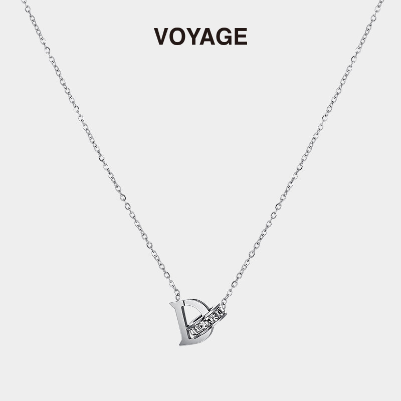 字母D吊坠项链女轻奢小众配饰