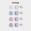 钛合金千禧玫瑰耳钉女高级感华子锆石耳骨钉耳环养耳洞钛钢耳饰男