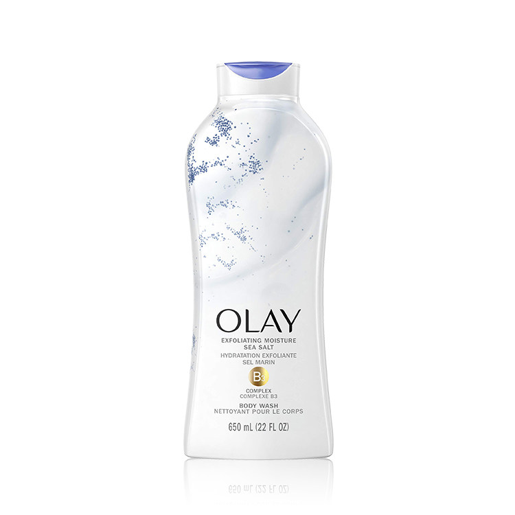 保税olay/玉兰油烟酰胺白草莓沐浴露椰子油海盐亮白沐浴乳650ml