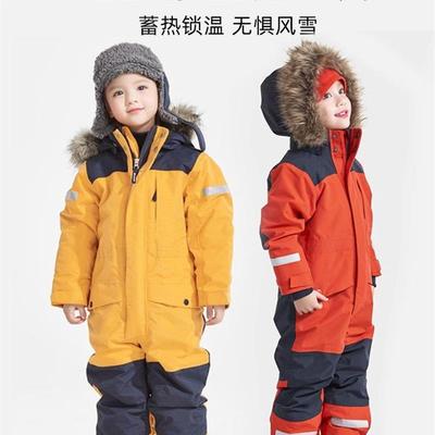 小孩滑雪服2025新童滑雪服套装男女童单板连体加厚保暖防风防水棉