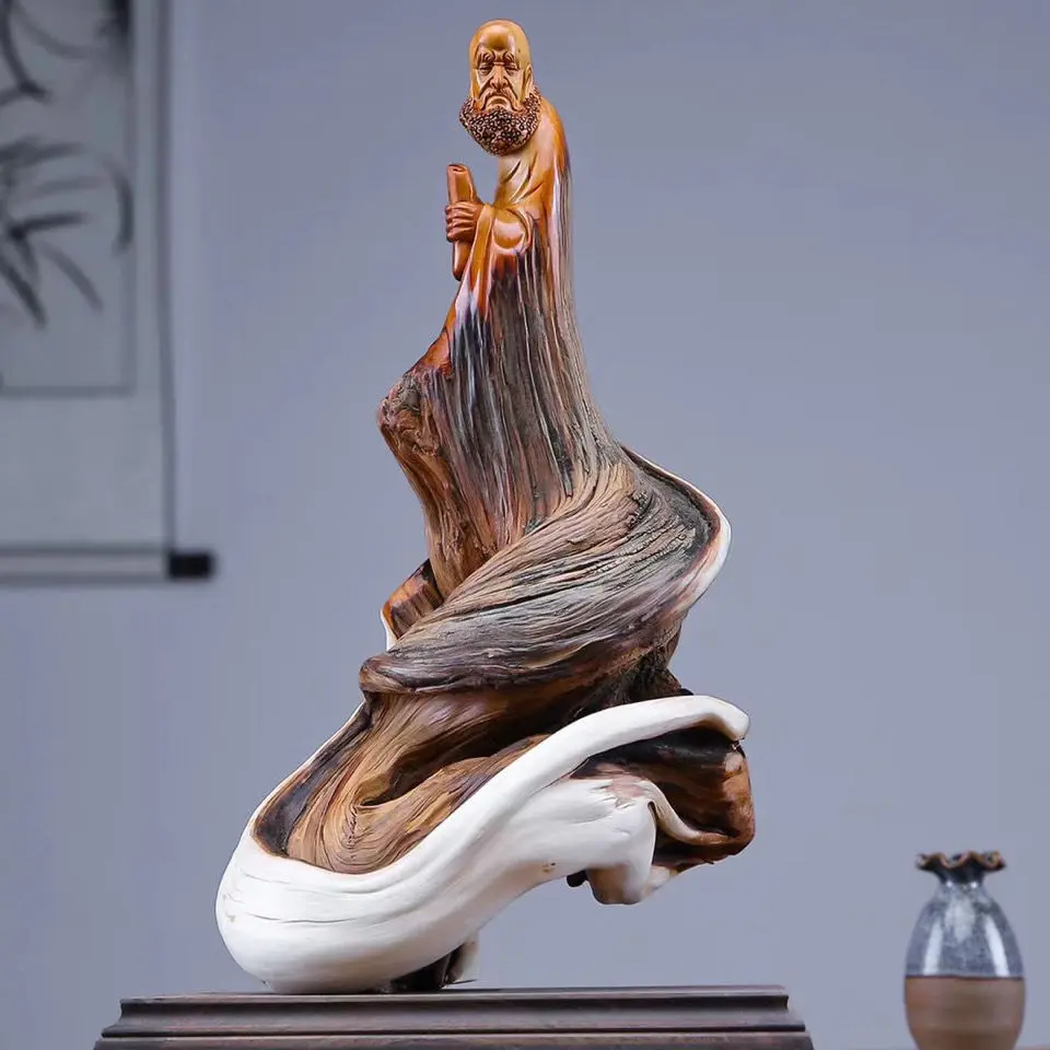 正宗太行崖柏根雕木雕客厅摆雕刻工艺品精品山水人家实木佛像