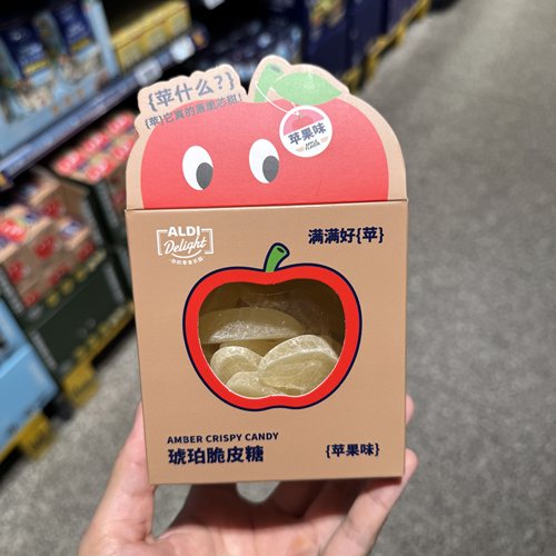 奥乐齐ALDI delight 琥珀脆皮糖苹果味 220g 超市零食代购