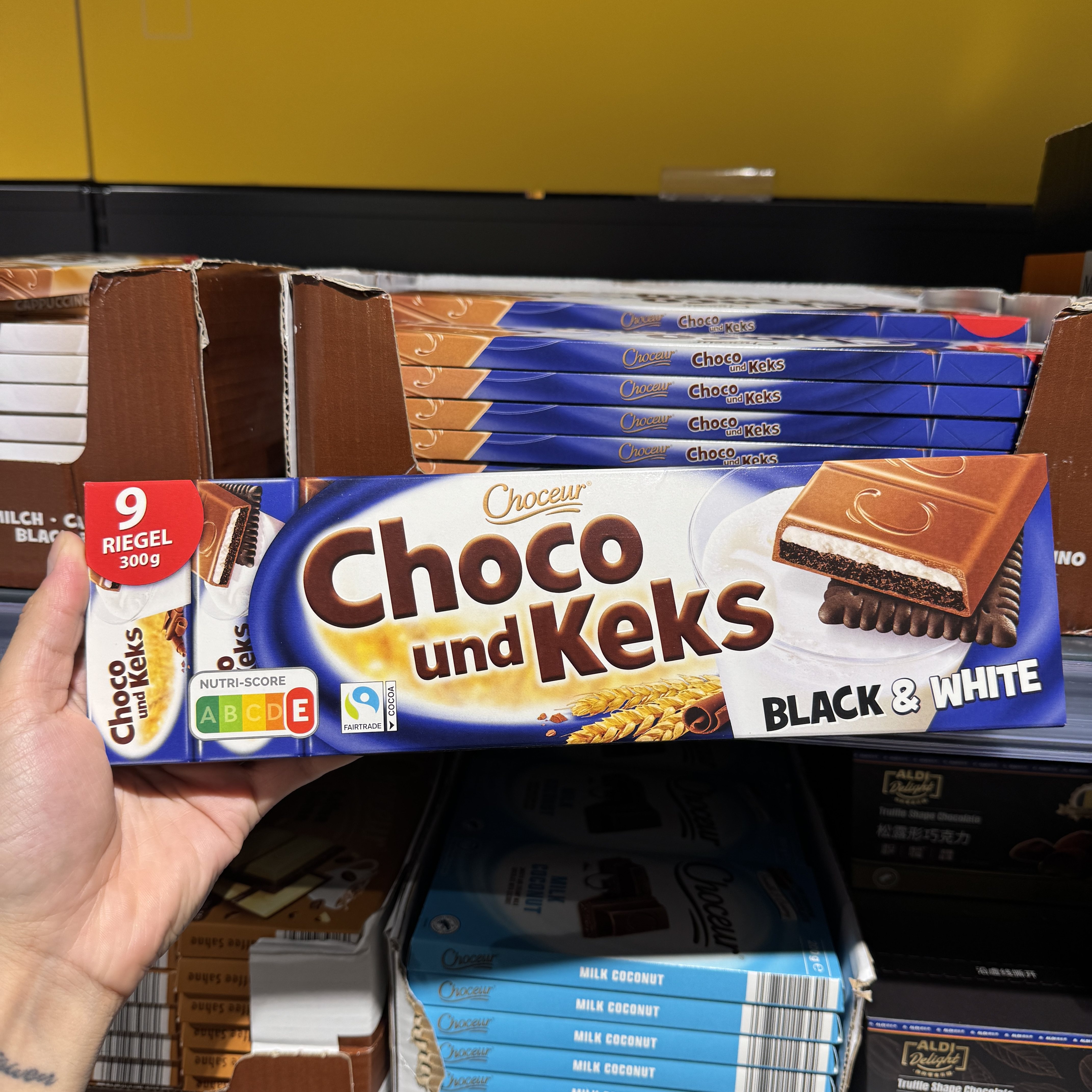 奥乐齐ALDI choceur黑白饼干碎夹心巧克力300g德国原装进口代购