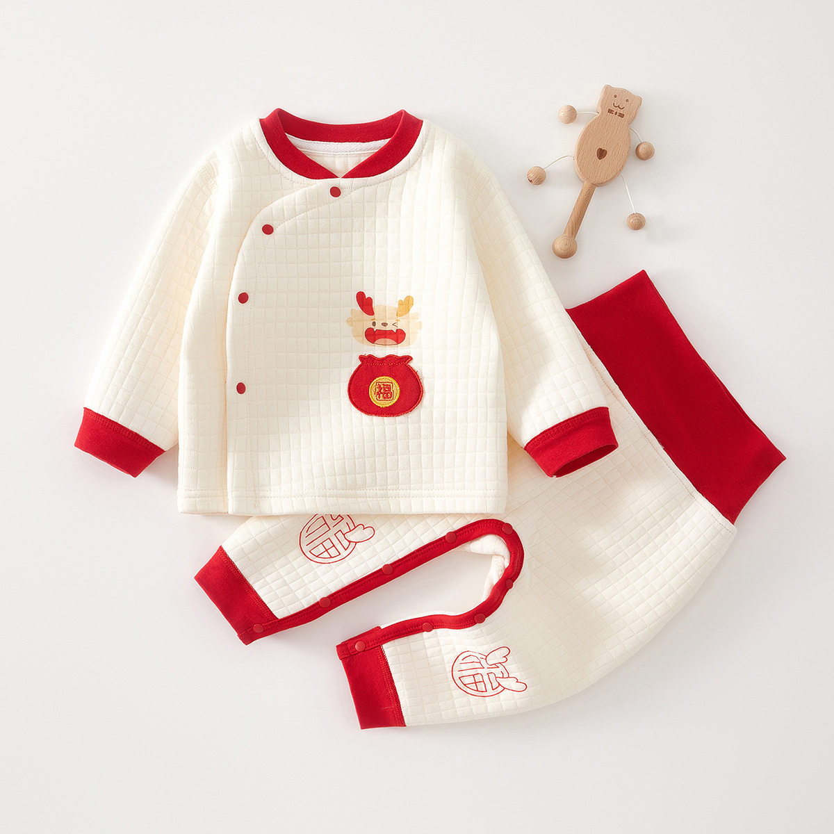 新生婴儿衣服三层保暖内衣套装男女宝宝高腰护肚分体套装夹棉春秋,童装/婴儿装/亲子装,内衣套装,淘宝优惠券,粉丝福利购,淘宝优惠卷