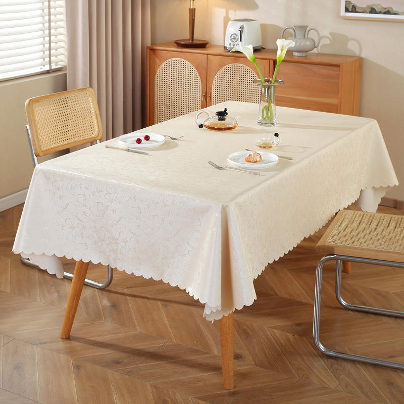 桌布欧式防水防油免洗酒店饭店餐厅家用厚高级氛围感PU餐桌布台布