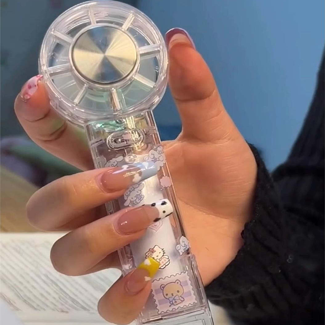 幸福感好物制冷风扇小型创意卡通便携迷你桌面风扇冰敷手持学生